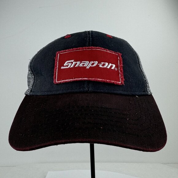 Snap-On Trucker Hat One Size Fits All Patch Logo Mesh Adjustable Hook Loop Cap - Picture 7 of 10